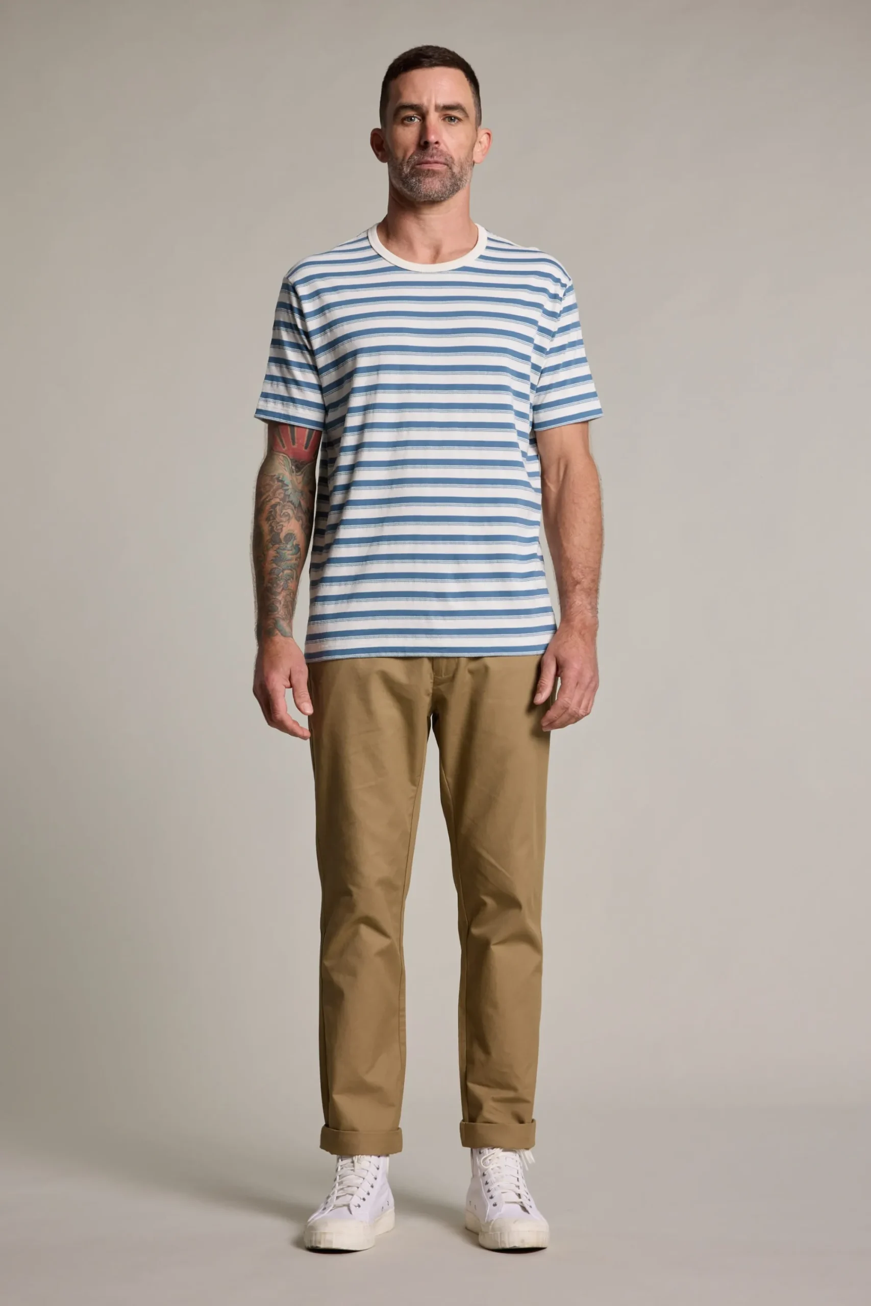 Barkers Graphic & Stripes^Avalon Stripe Tee STONE BLUE