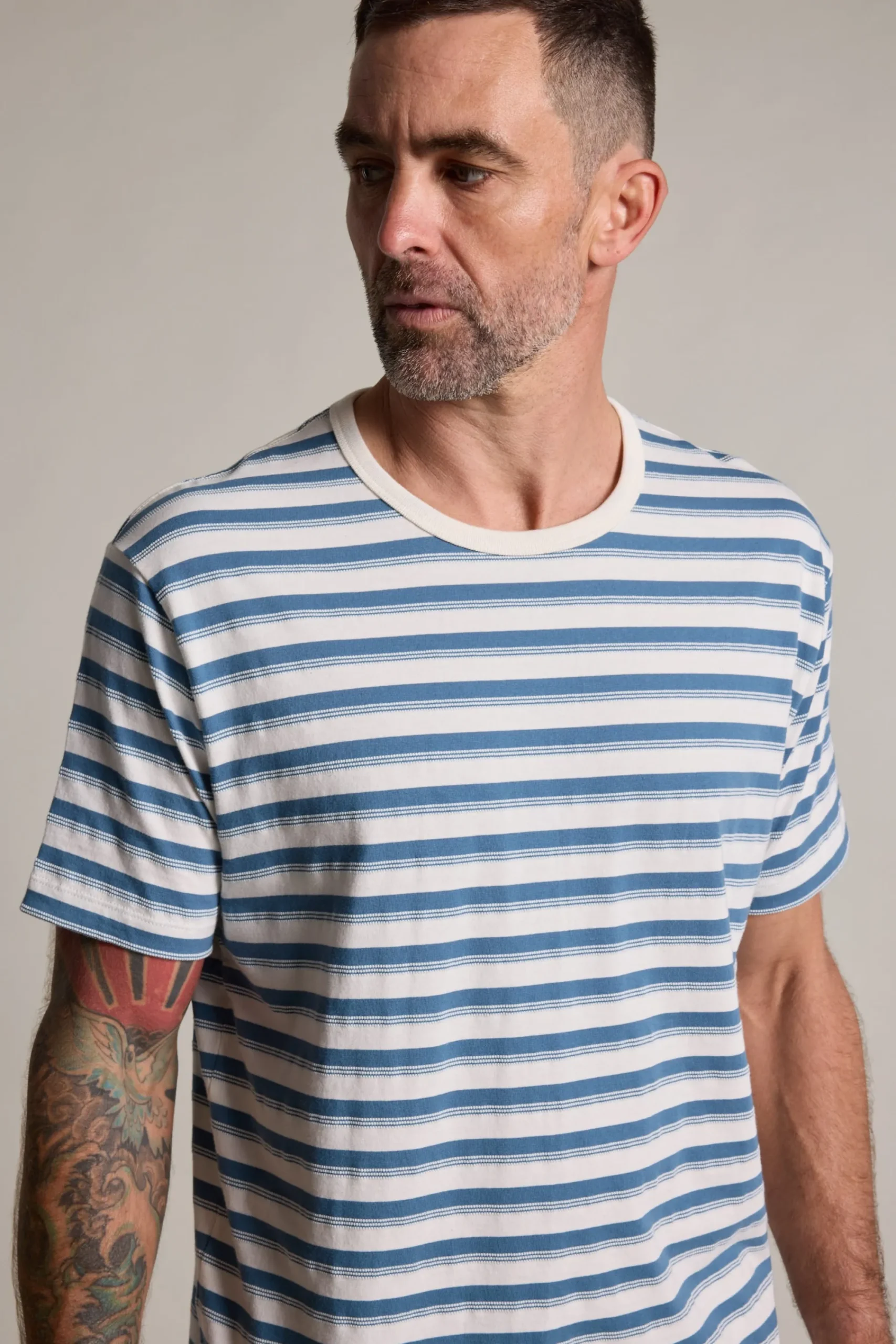 Barkers Graphic & Stripes^Avalon Stripe Tee STONE BLUE