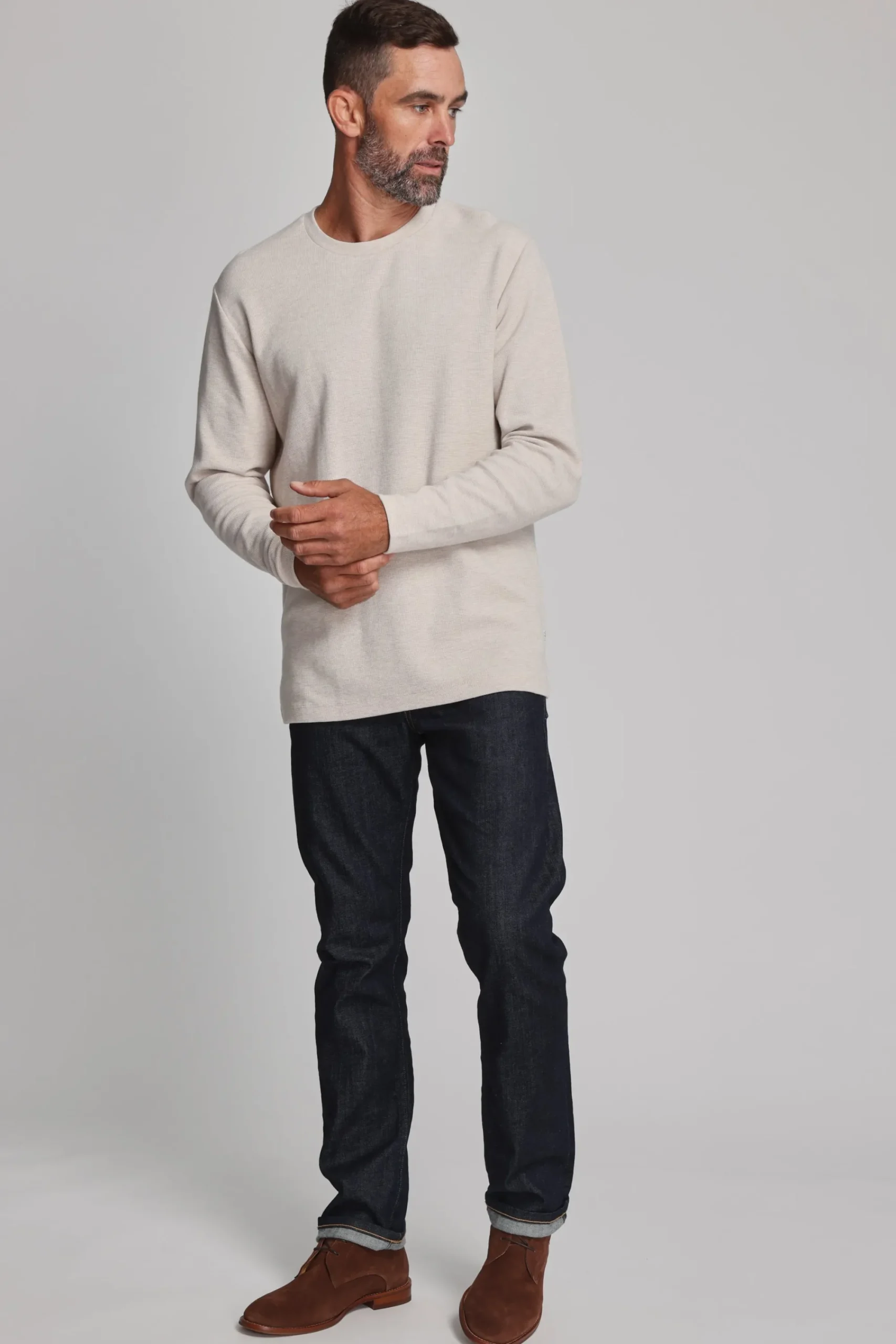 Barkers Sweatshirts & Hoodies^Avenue Waffle Crew OATMEAL MARL
