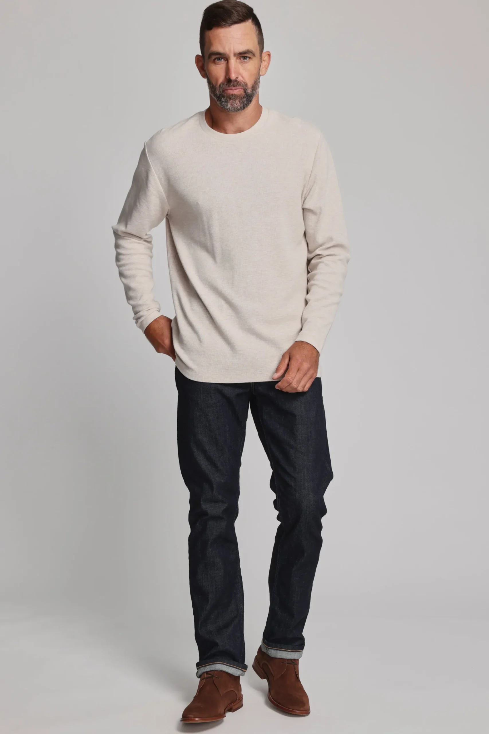 Barkers Sweatshirts & Hoodies^Avenue Waffle Crew OATMEAL MARL