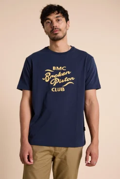 Barkers Graphic & Stripes^Broken Piston Club Tee DARK NAVY