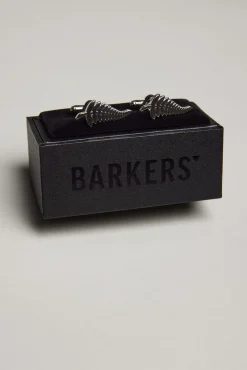 Barkers Cufflinks & Clips|Suiting Accessories^Classic Silver Fern Cufflink
