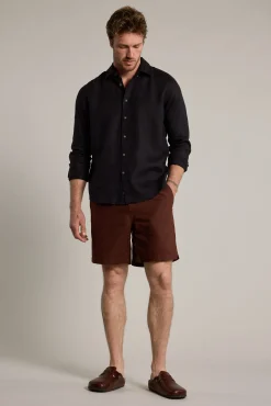 Barkers Casual Shirts|Casual Shirts^Dorset Linen Shirt BLACK