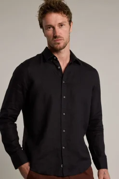 Barkers Casual Shirts|Casual Shirts^Dorset Linen Shirt BLACK