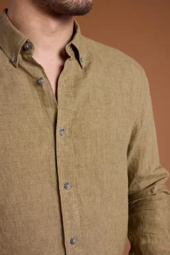 Barkers Casual Shirts|Casual Shirts^Dorset Linen Shirt CAMEL