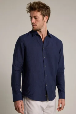 Barkers Tailored Fit Shirts|Tailored Fit Shirts^Dorset Linen Shirt INDIGO