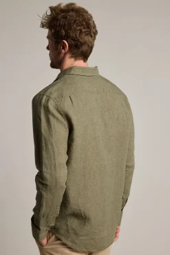 Barkers Tailored Fit Shirts|Tailored Fit Shirts^Dorset Linen Shirt OLIVE