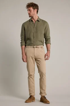 Barkers Tailored Fit Shirts|Tailored Fit Shirts^Dorset Linen Shirt OLIVE