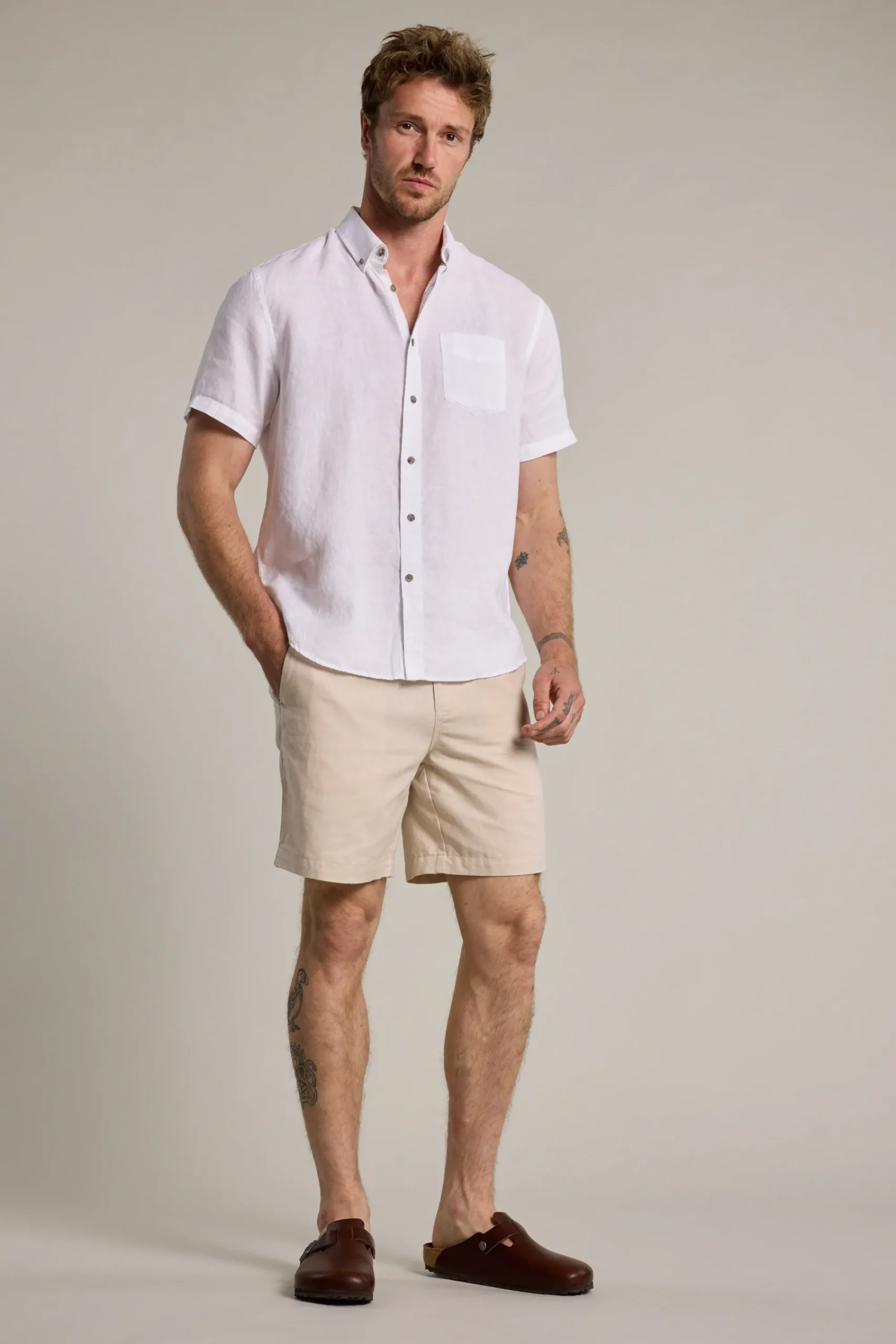 Barkers Casual Shirts|Casual Shirts^Gentry Linen Shirt WHITE