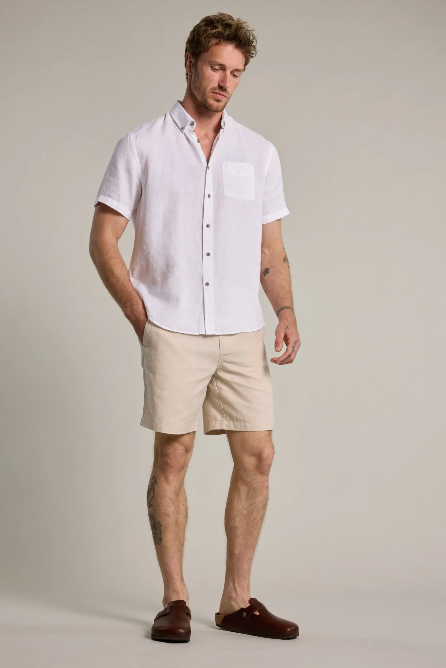 Barkers Casual Shirts|Casual Shirts^Gentry Linen Shirt WHITE
