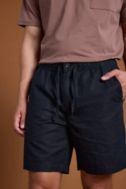 Barkers Shorts^Jasper Linen Weekend Short BLACK