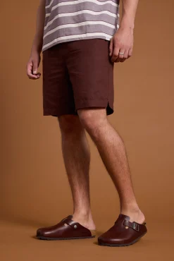 Barkers Shorts^Jasper Linen Weekend Short MAHOGANY
