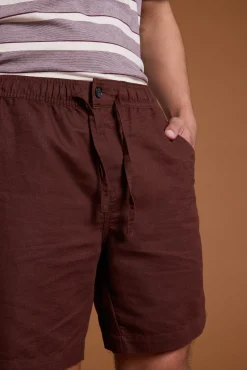 Barkers Shorts^Jasper Linen Weekend Short MAHOGANY