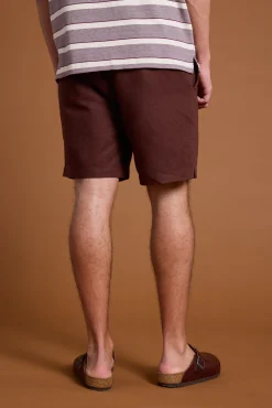 Barkers Shorts^Jasper Linen Weekend Short MAHOGANY