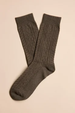 Barkers Socks|Socks^Jeffery Cable Sock BROWN MARL