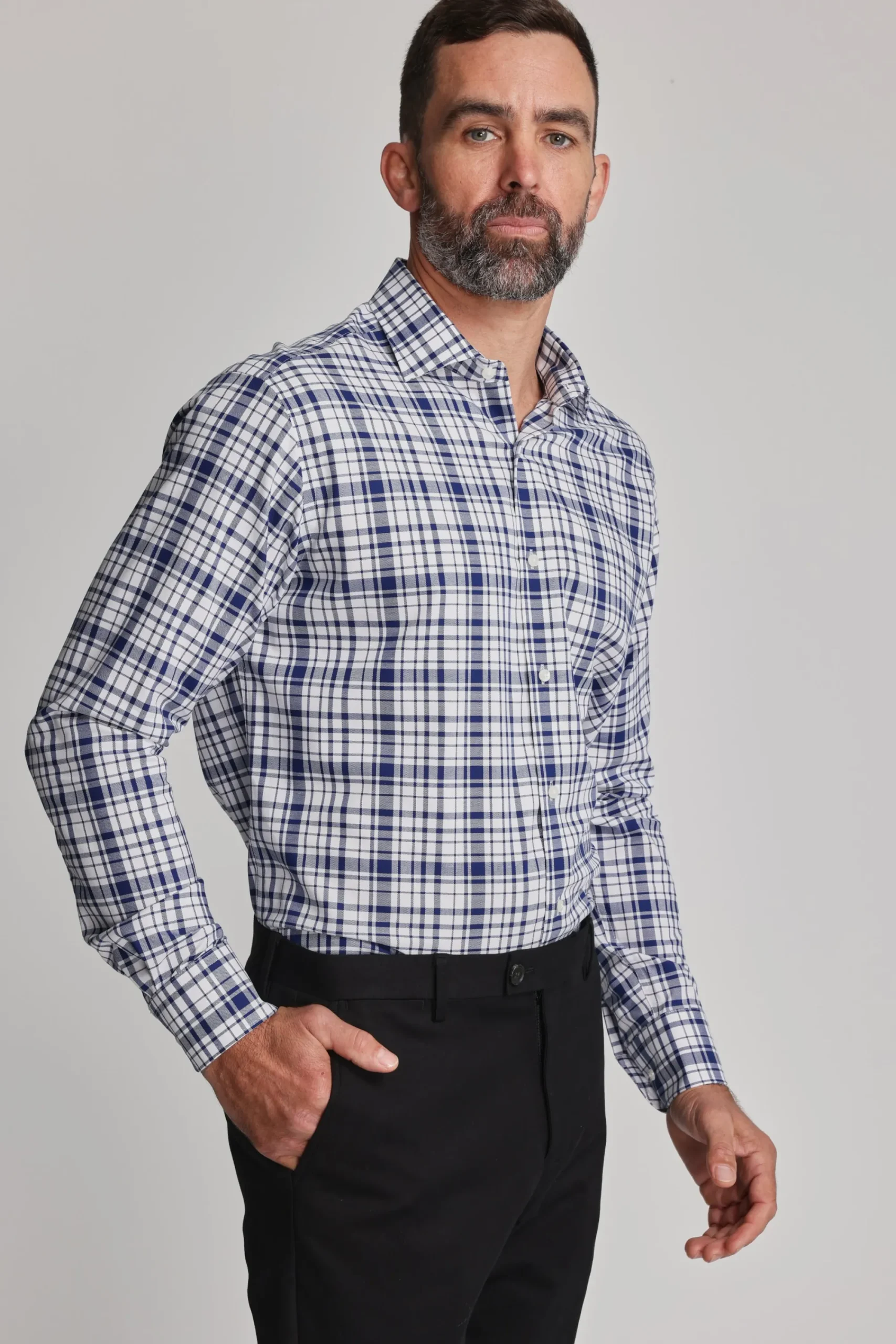 Barkers Classic Fit Shirts|Classic Fit Shirts^Kensington Check Business Shirt NAVY