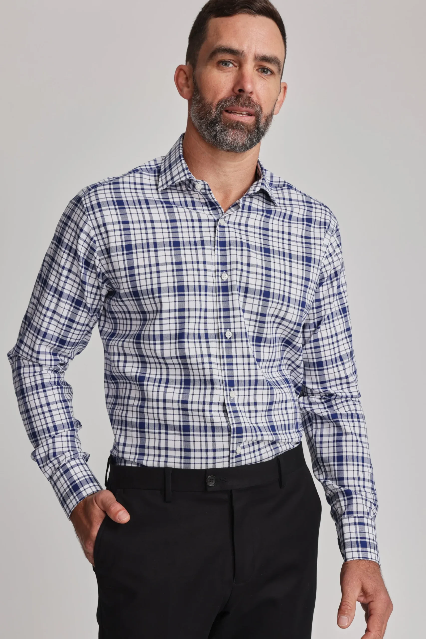 Barkers Classic Fit Shirts|Classic Fit Shirts^Kensington Check Business Shirt NAVY