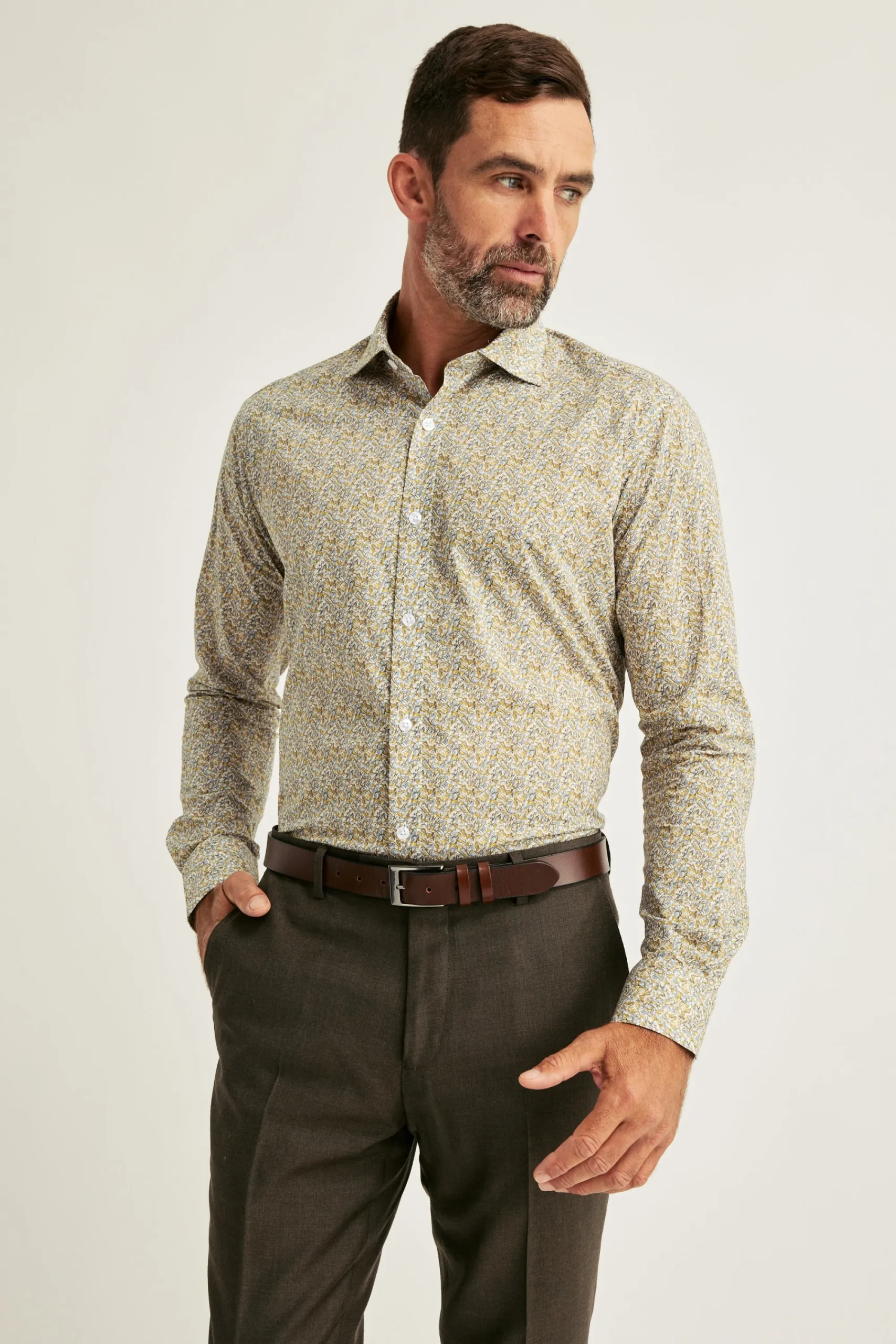 Barkers Tailored Fit Shirts|Tailored Fit Shirts^Liberty Petal Frill Print Shirt