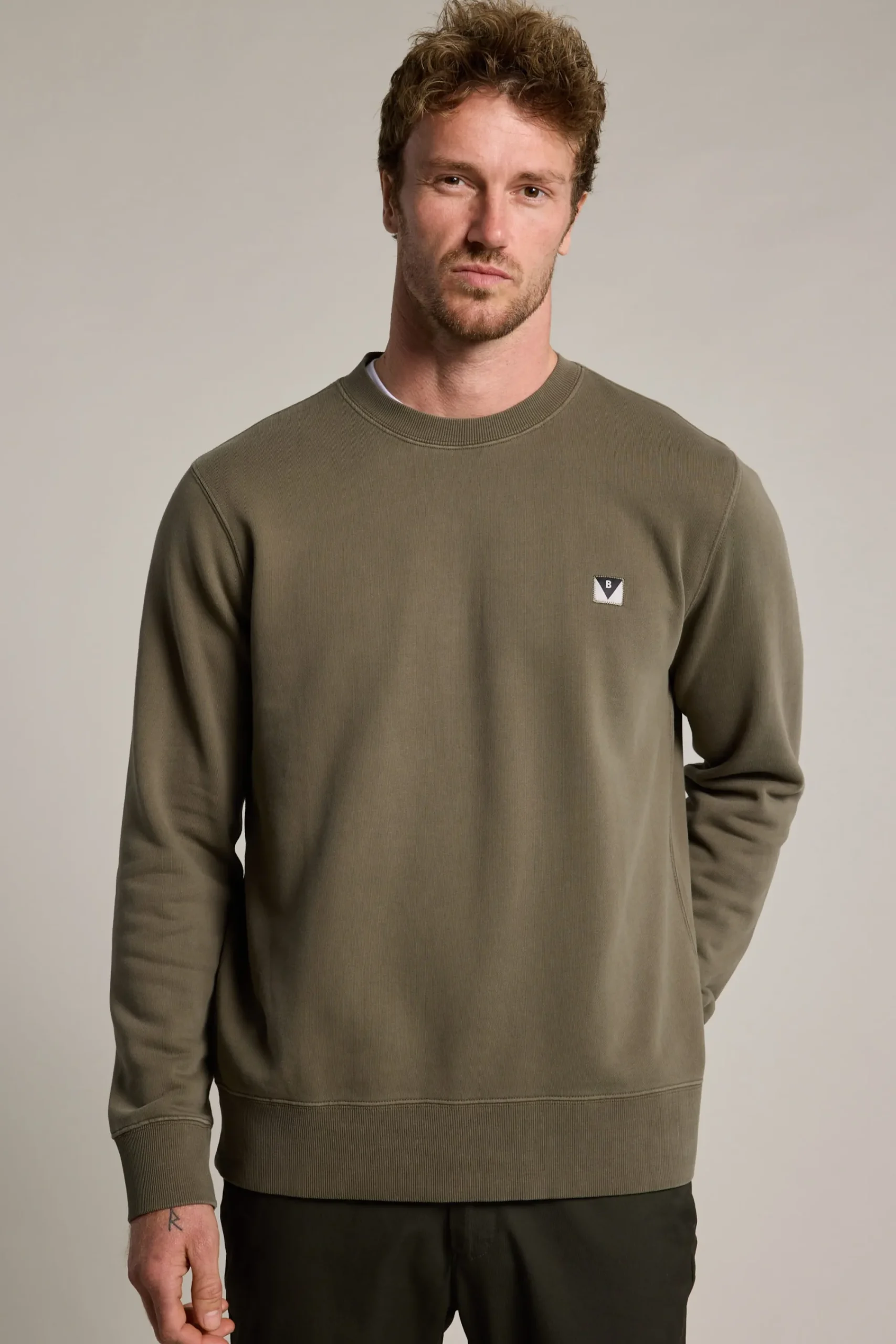 Barkers Sweatshirts & Hoodies^Newton Washed Crew WASHED KHAKI