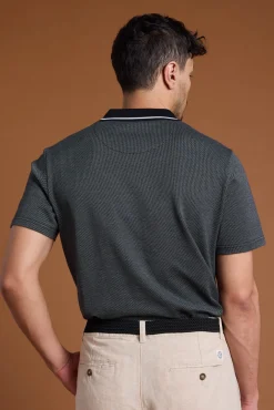 Barkers Polos|Polo Shirts^Olson Mercerised Texture Polo BLACK