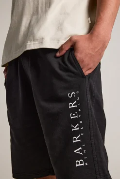 Barkers Shorts|Barkers Track Pants^Organic Classic Print Track Short BLACK