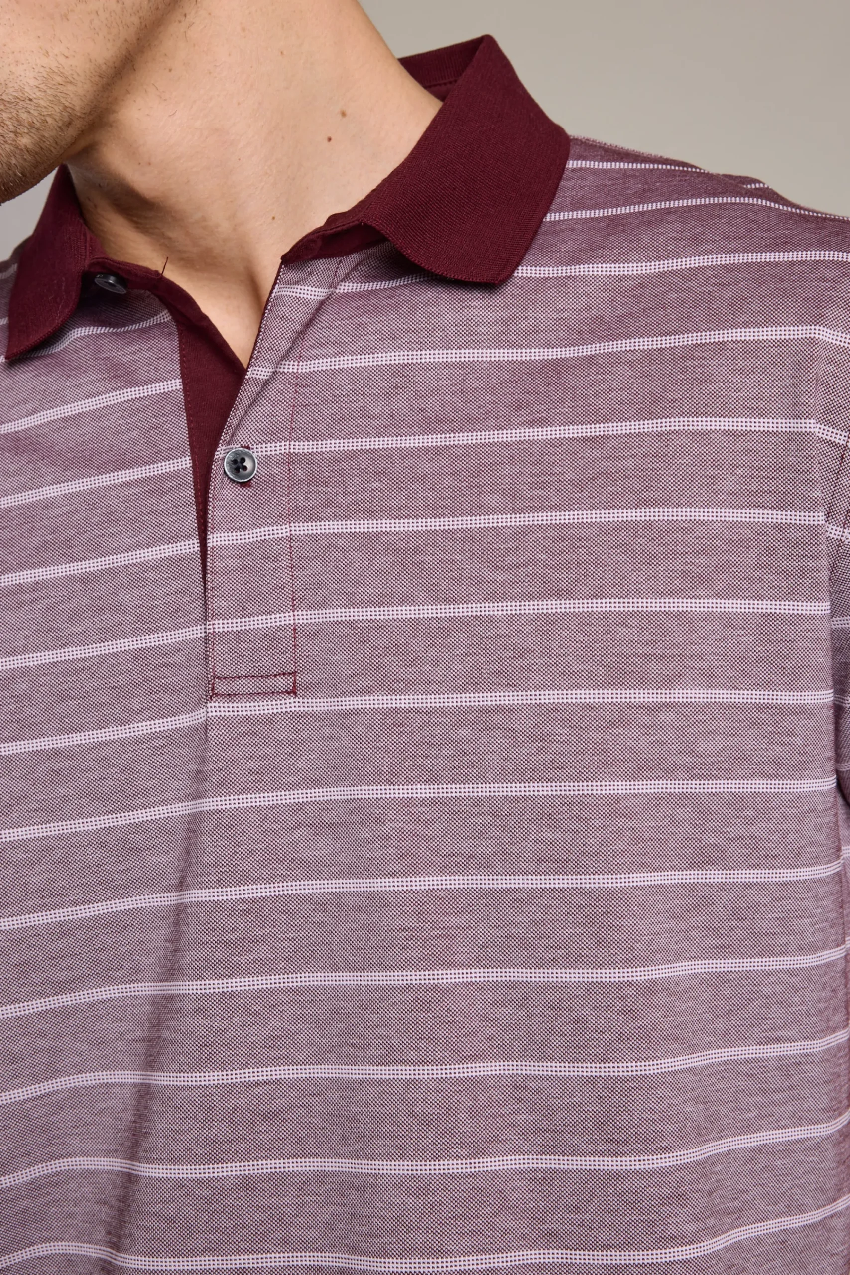Barkers Polos|Polo Shirts^Oxley Mercerised Stripe Polo BURGUNDY