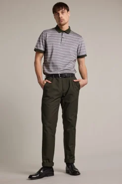 Barkers Polos|Polo Shirts^Oxley Mercerised Stripe Polo OLIVE