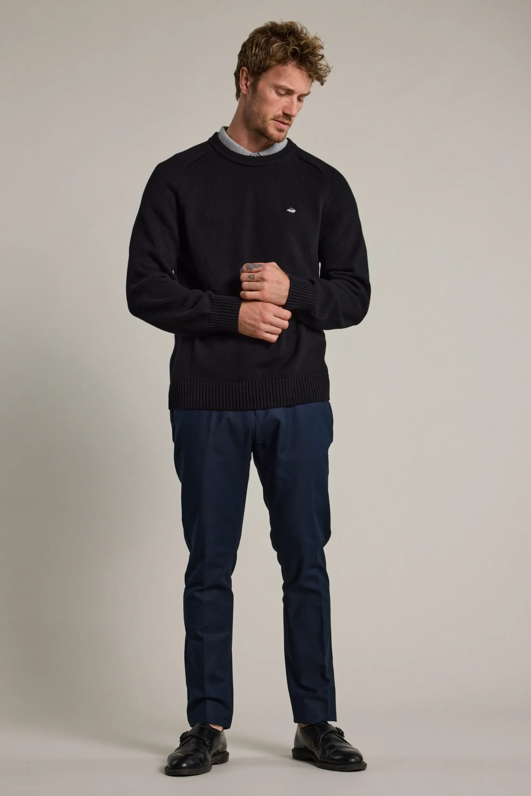 Barkers Cotton Knitwear^Paloma Cotton Crew BLACK