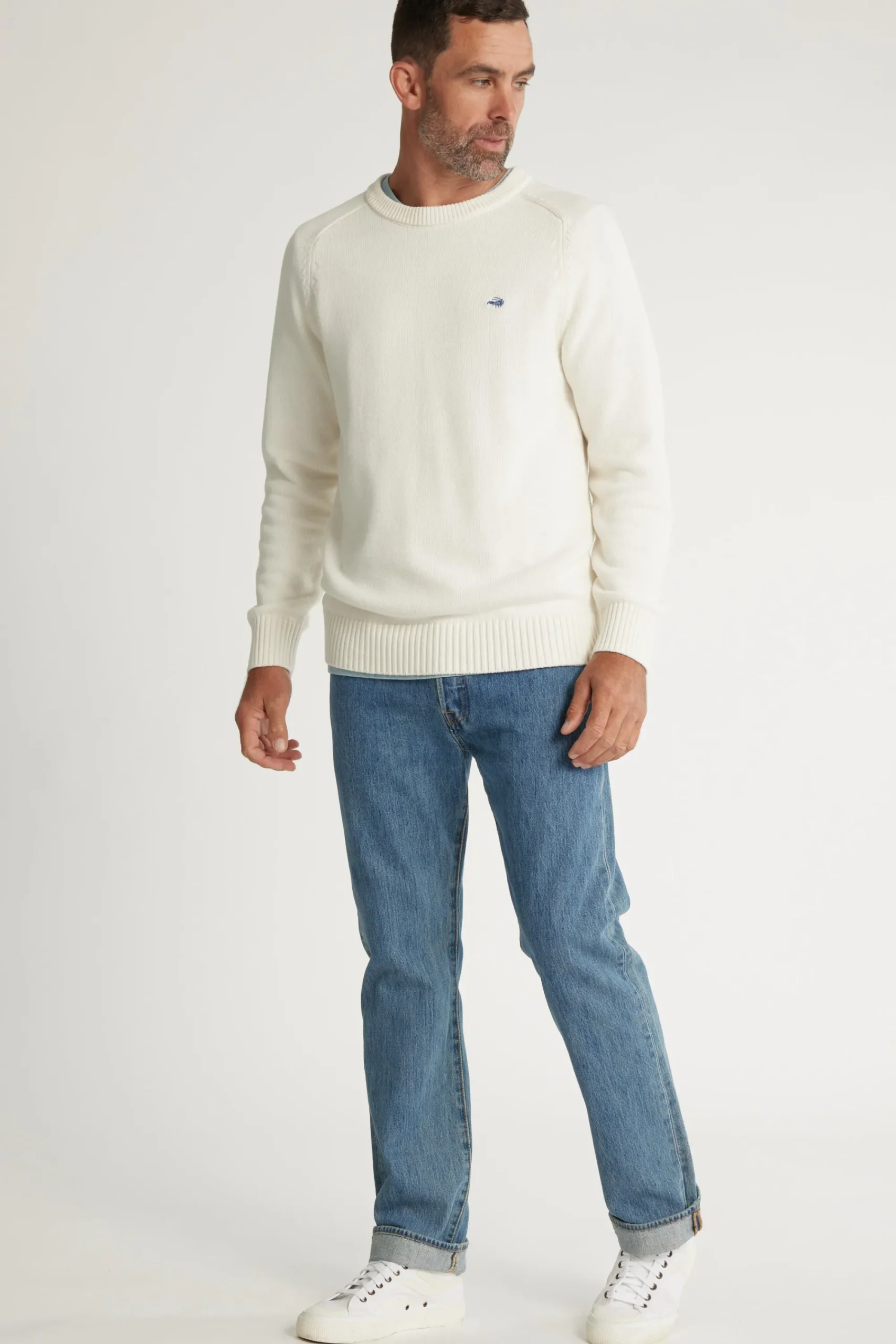 Barkers Cotton Knitwear^Paloma Cotton Crew OFF WHITE