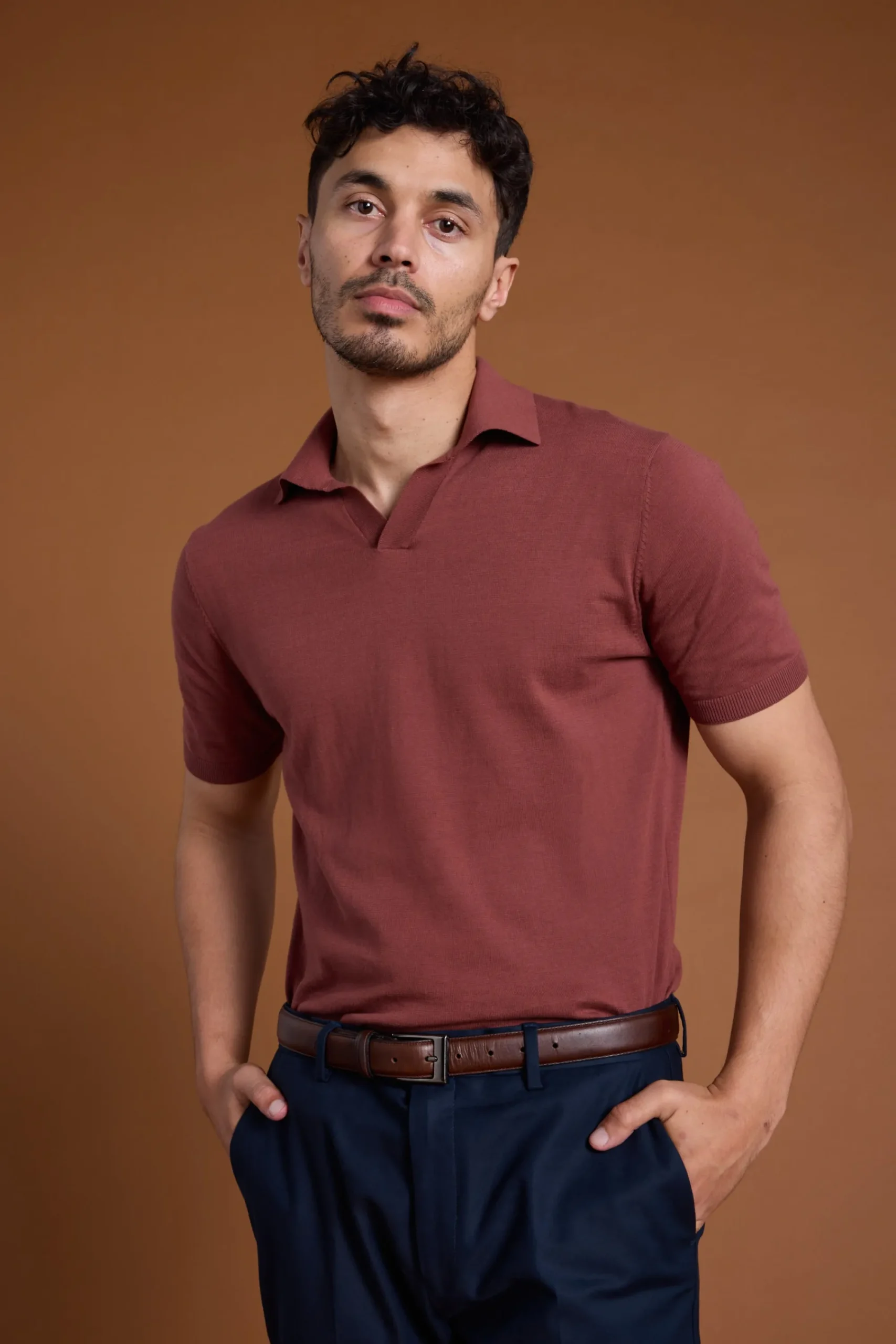 Barkers Polos|Polo Shirts^Parkway Cotton Knitted Polo BRICK