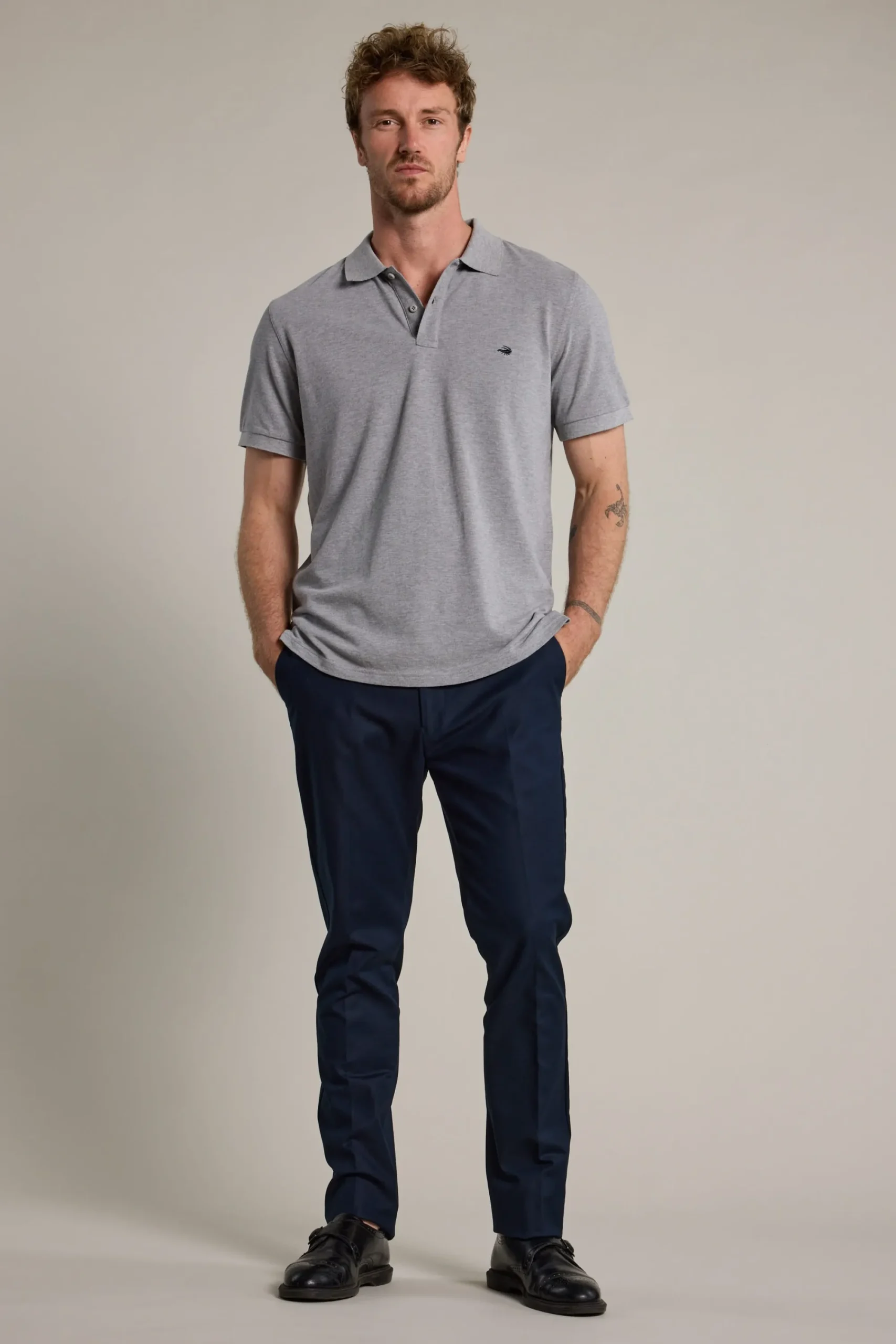 Barkers Polos|Polo Shirts^Regent Pique Polo Shirt GREY MARL