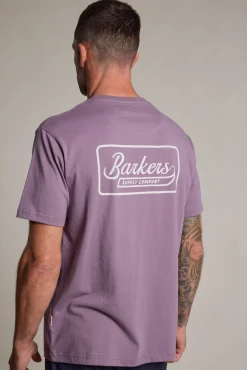 Barkers Graphic & Stripes^Stamp Logo Tee PURPLE