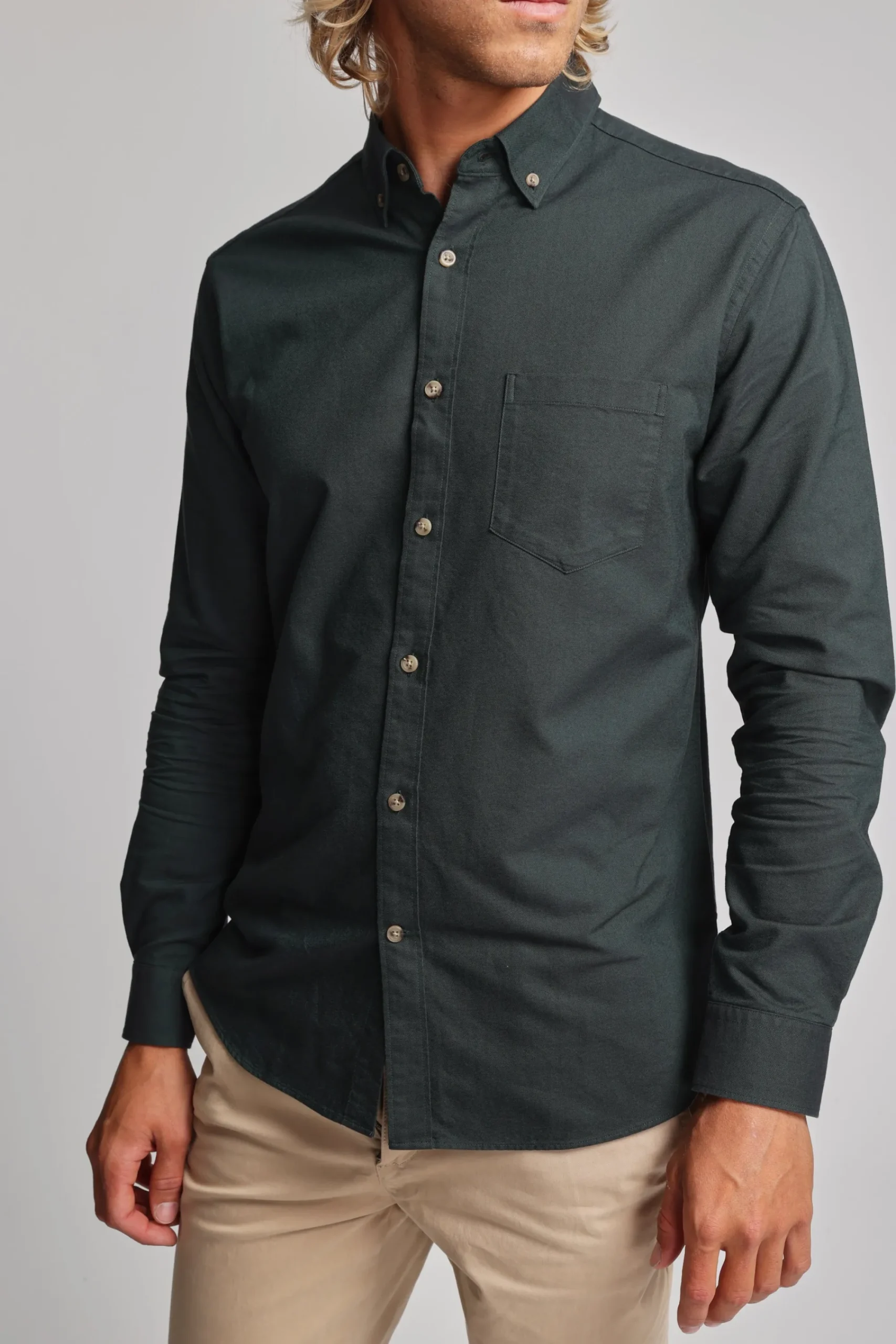 Barkers Tailored Fit Shirts|Tailored Fit Shirts^Thatcher Oxford Shirt OLIVE