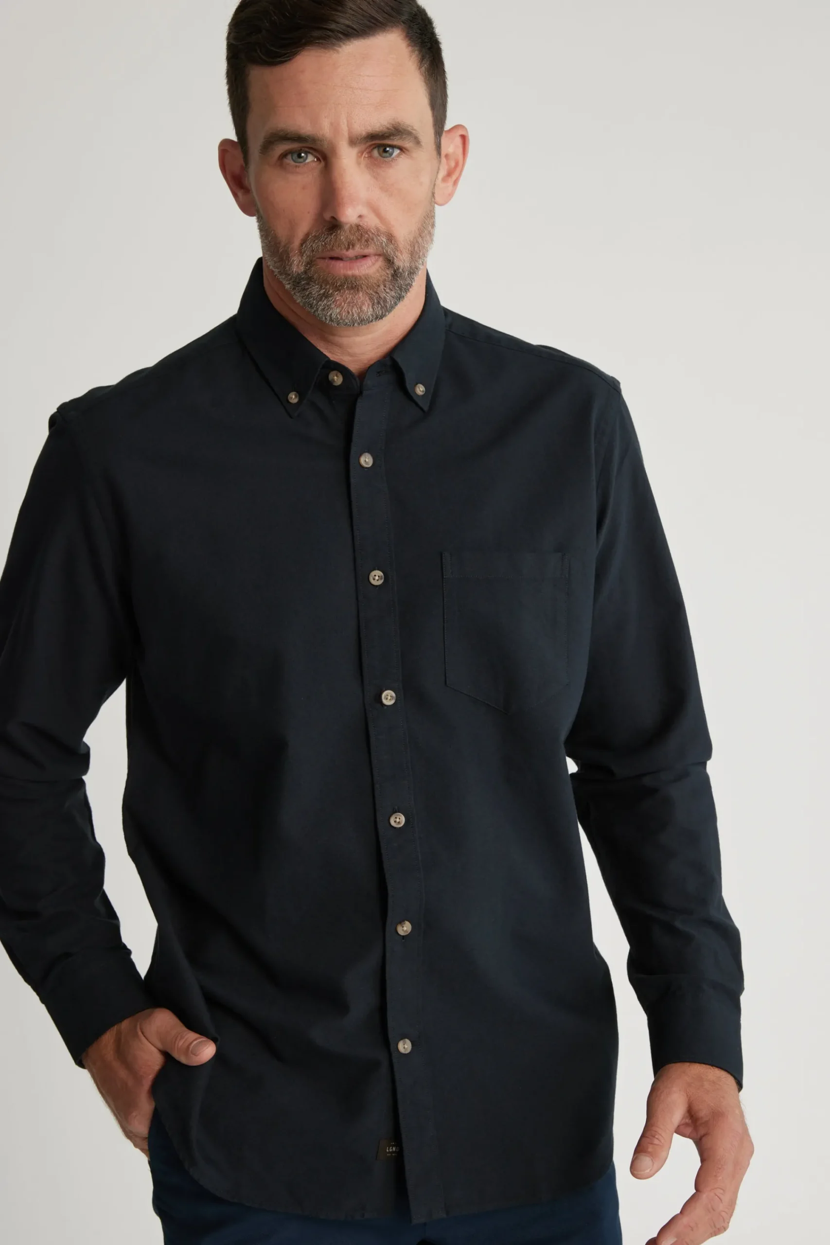 Barkers Classic Fit Shirts|Classic Fit Shirts^Thatcher Oxford Shirt Classic Fit BLACK