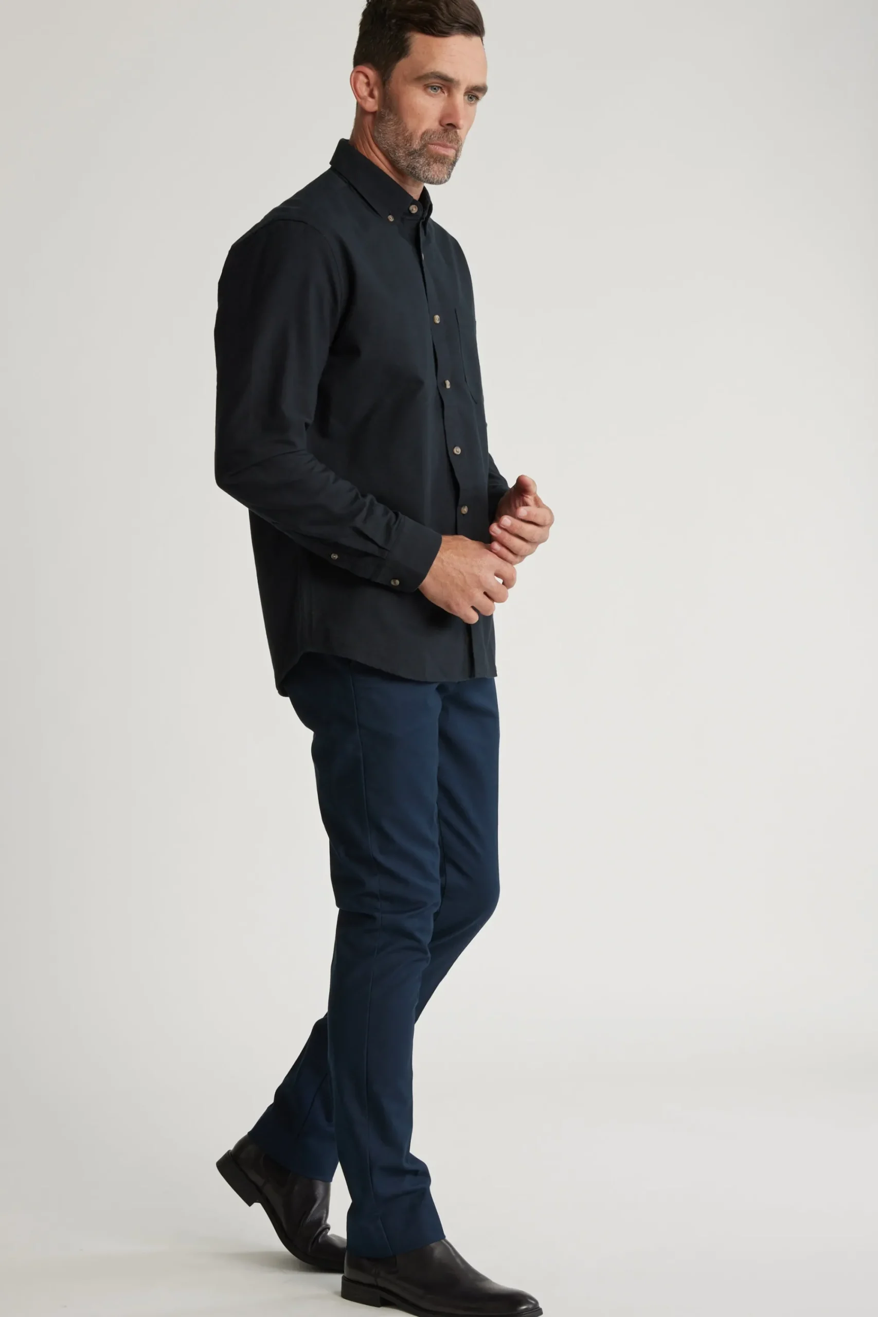 Barkers Classic Fit Shirts|Classic Fit Shirts^Thatcher Oxford Shirt Classic Fit BLACK