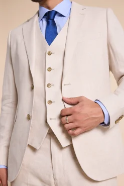 Barkers Waistcoats|Waistcoats^Thompson Textured Linen Waistcoat