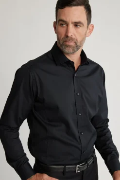 Barkers Classic Fit Shirts|Classic Fit Shirts^Tribeca Regular Cuff Shirt Classic Fit BLACK